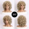 Natural Short Curly Wig Women Side Bangs Fluffy Synthetic Heat Resistant Hair Wig