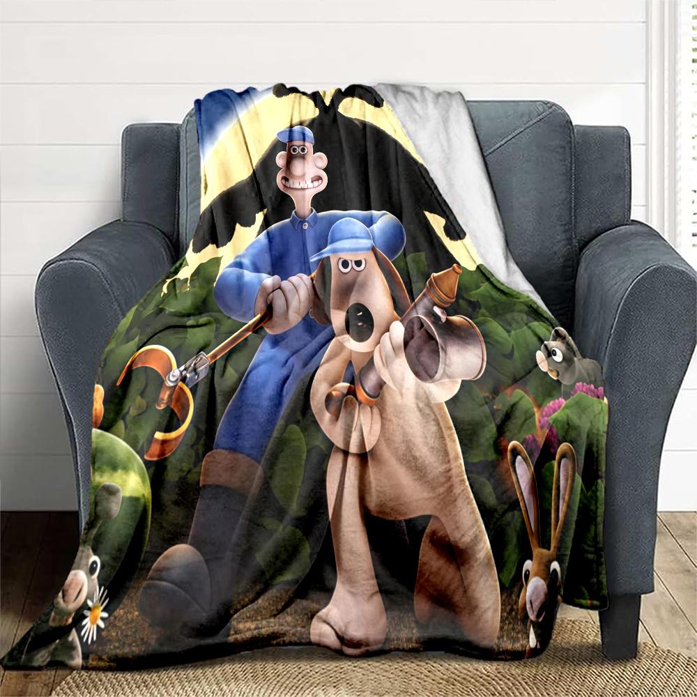 Wallace & Gromit Flannel Blanket, High quality Comfortable for All Seasons, Home Decor, Warmth and Comfort