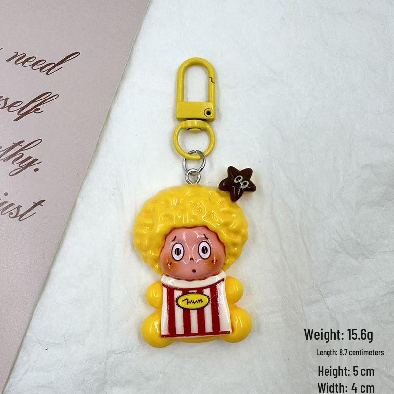 Starman Large Cute Cartoon Keychain Pendant - Creative Backpack Charm Cream Glue Accessory
