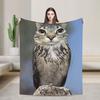 Miauw Kat Uil Bellen Telefoon Thema Warme Gezellige Deken Esthetische Reis Plaid Home Decor Flanellen Sprei Bank Bed Cover