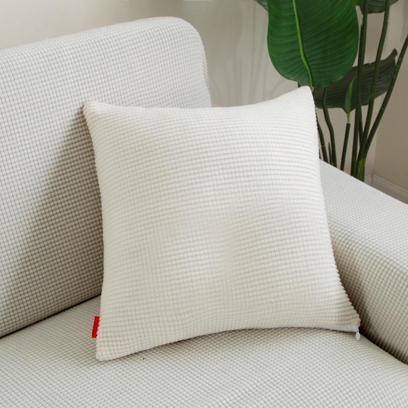 Solid Color Pillowcase Simple Throw Pillow Case For Sofa Car Home Decorative Corn Velvet Cushion Cover Decor