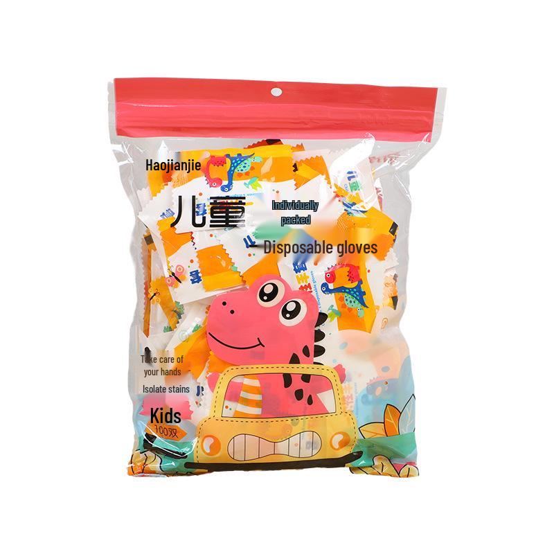 Children's Disposable Food-Grade PE Gloves for Crafts & Painting