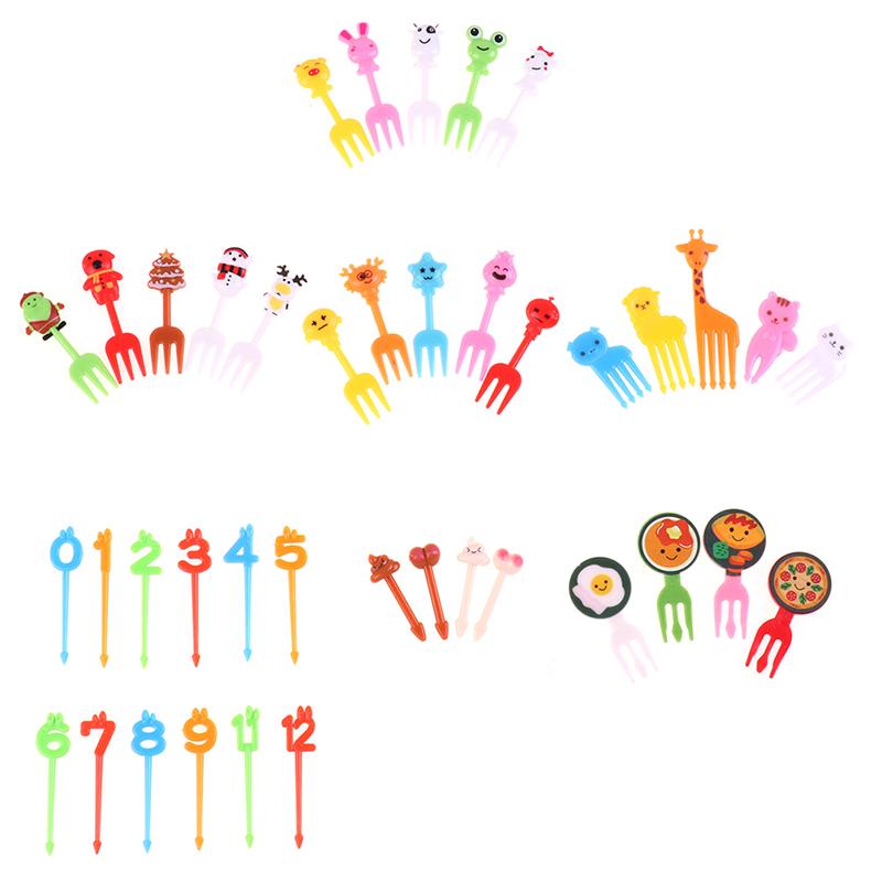 8/10/24Pcs Mini Fruit Forks For Children Toothpick Lunch Party Pick Dessert Fork Snack Decoration Bento Decorating