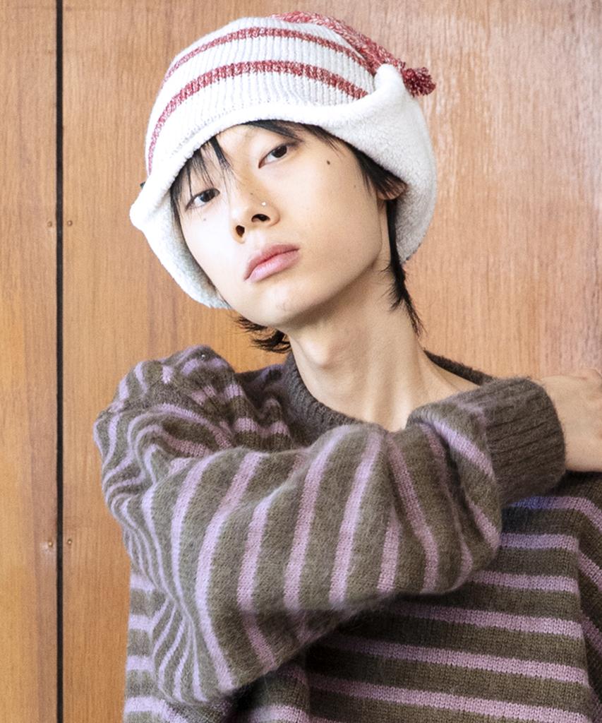 GLACK Gc069 Striped Earflap Beanie (Ivory)
