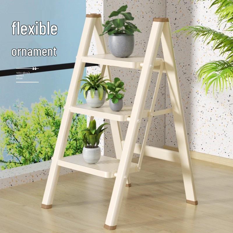 Housewarming Thickened A-Frame Folding Ladder with Enlarged Red Pedal for Safety