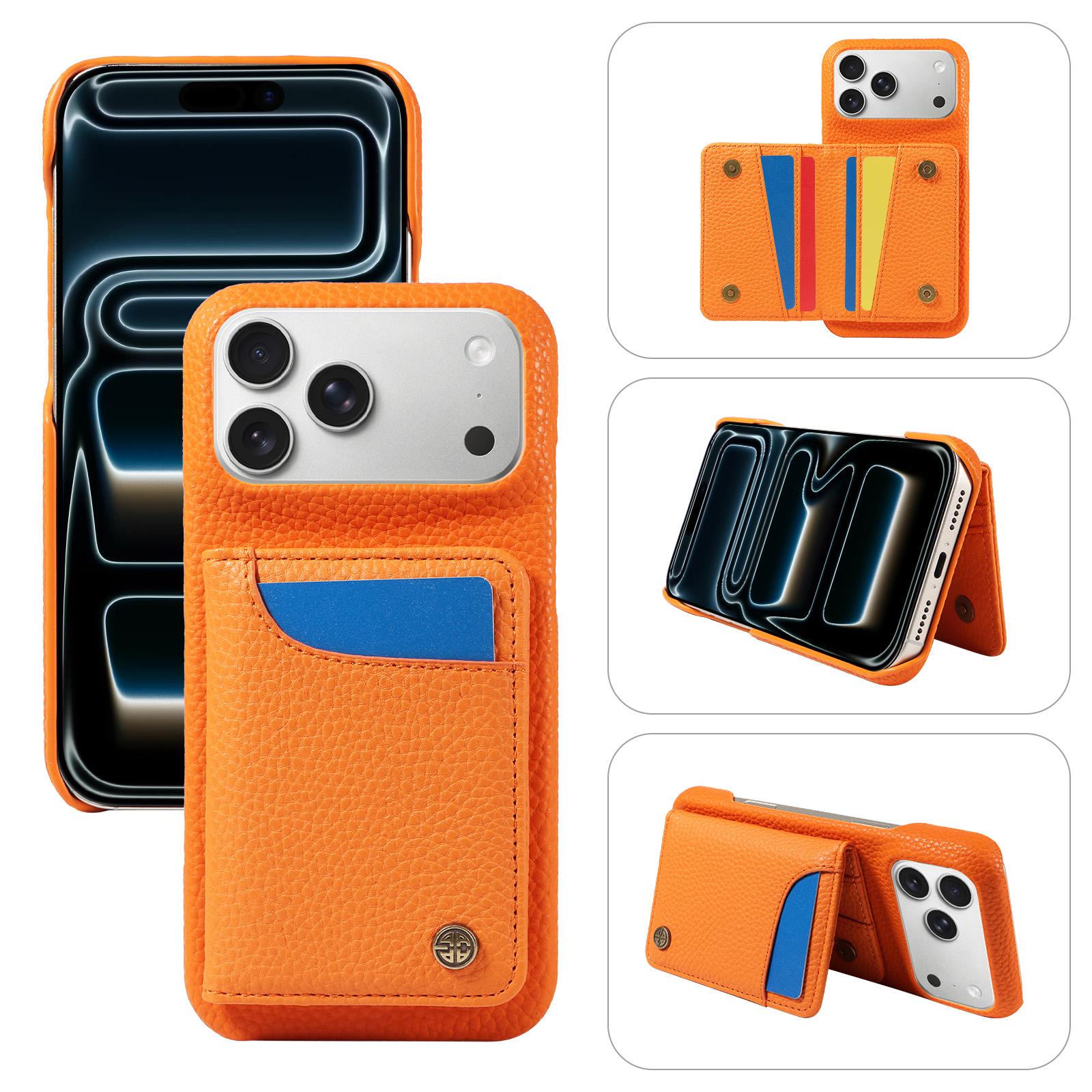 

Faux Leather Phone Case for IPhone17 16 15 14 13 12 11 8 7 Pro Max Plus Mini E Air Shockproof Wallet Kickstand Multi-Functional iPhone 6 помаранчевий