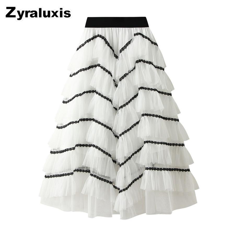 Design Lace Layered Mesh Cake Tutu Dress for Women New Dance Dress Ballgown Skirt One Size