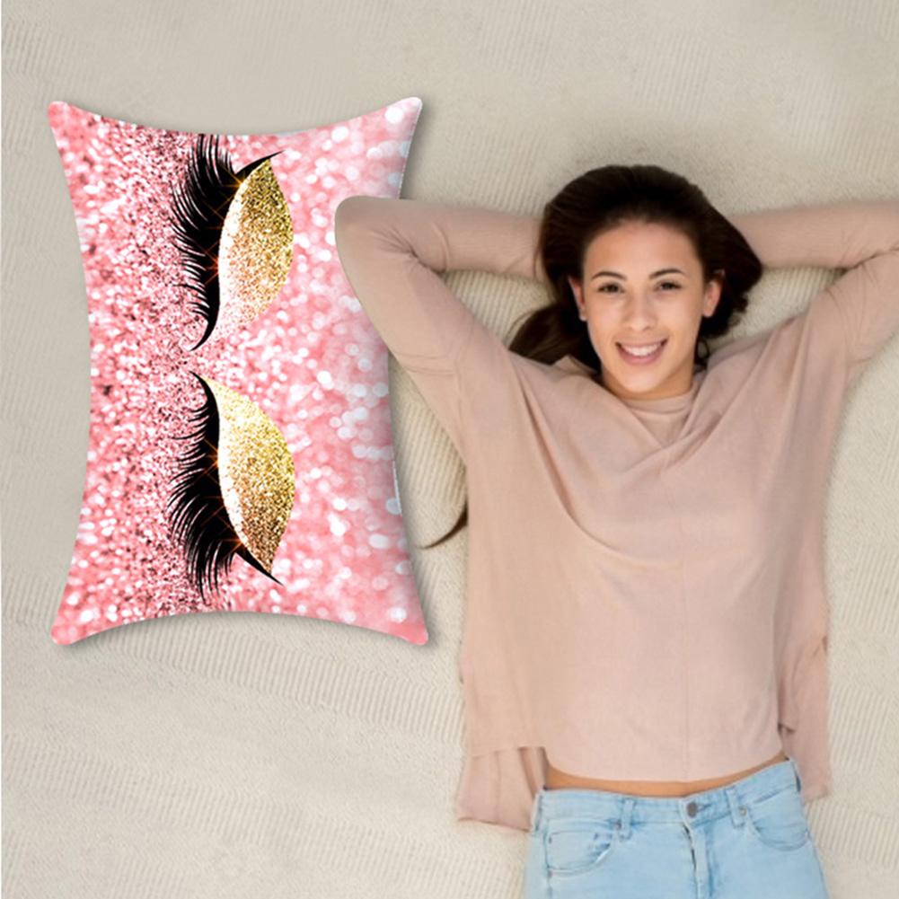 30*50cm Shinning Eyelashes Pillow Case for Home Sofa Bed Car Waist Cushion