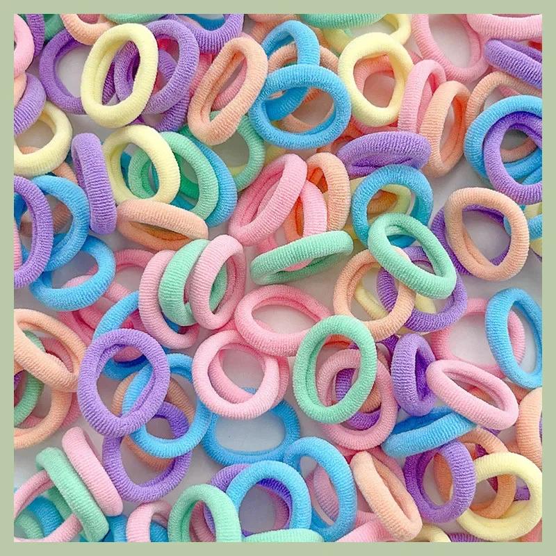 100/300PCS Small Colorful Nylon Elastic Hairband Girls Kids Ponytail Hold Hair Tie Rubber Bands Rope Scrunchie Hair Amagi
