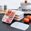 Transparent Food Storage box 4Grid Refrigerator Large Capacity Storage Box Frozen Meat Compartment Food Sub-packed Kitchen Tools