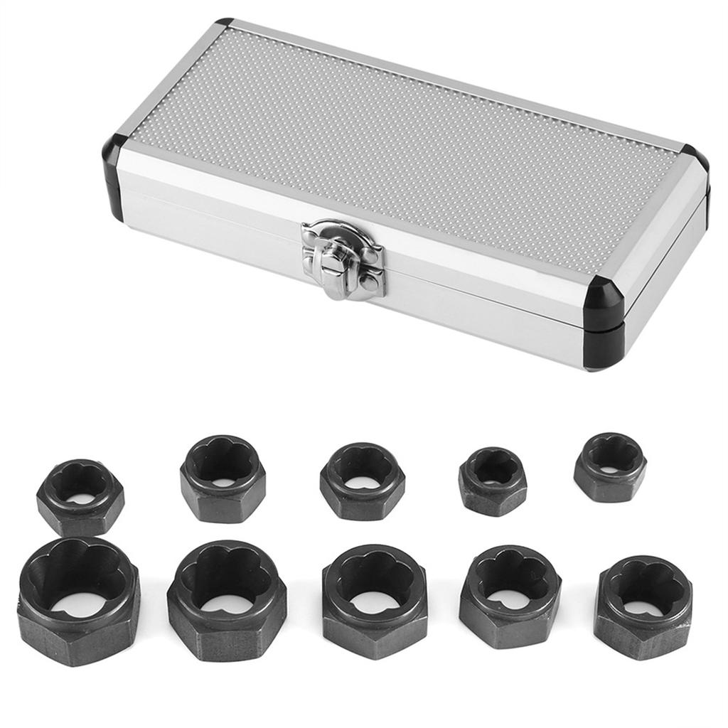 10 Pieces Damaged   Nut Screw Remover Extractor Removal Set Threading Tools Kit