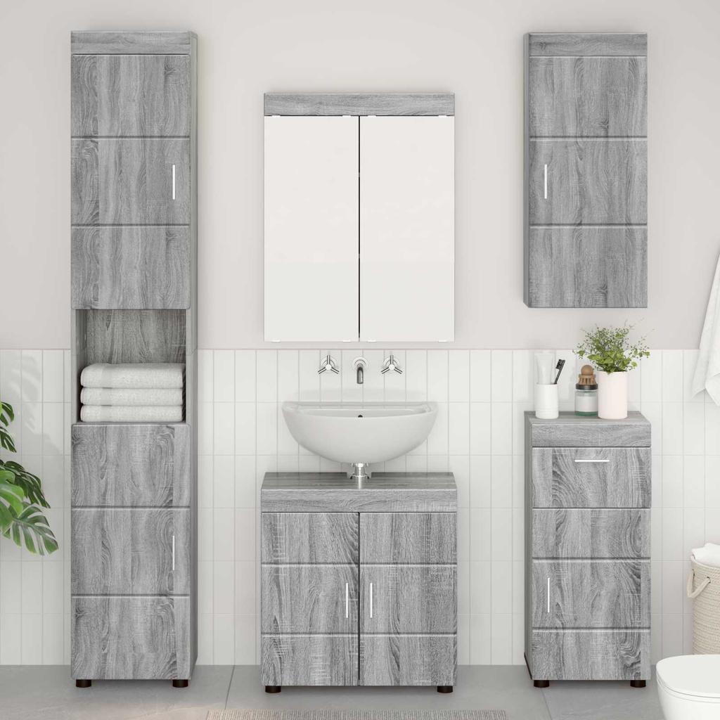 Bathroom Wall Cabinet TULUM Grey Sonoma 37 x 24.5 x 86 cm