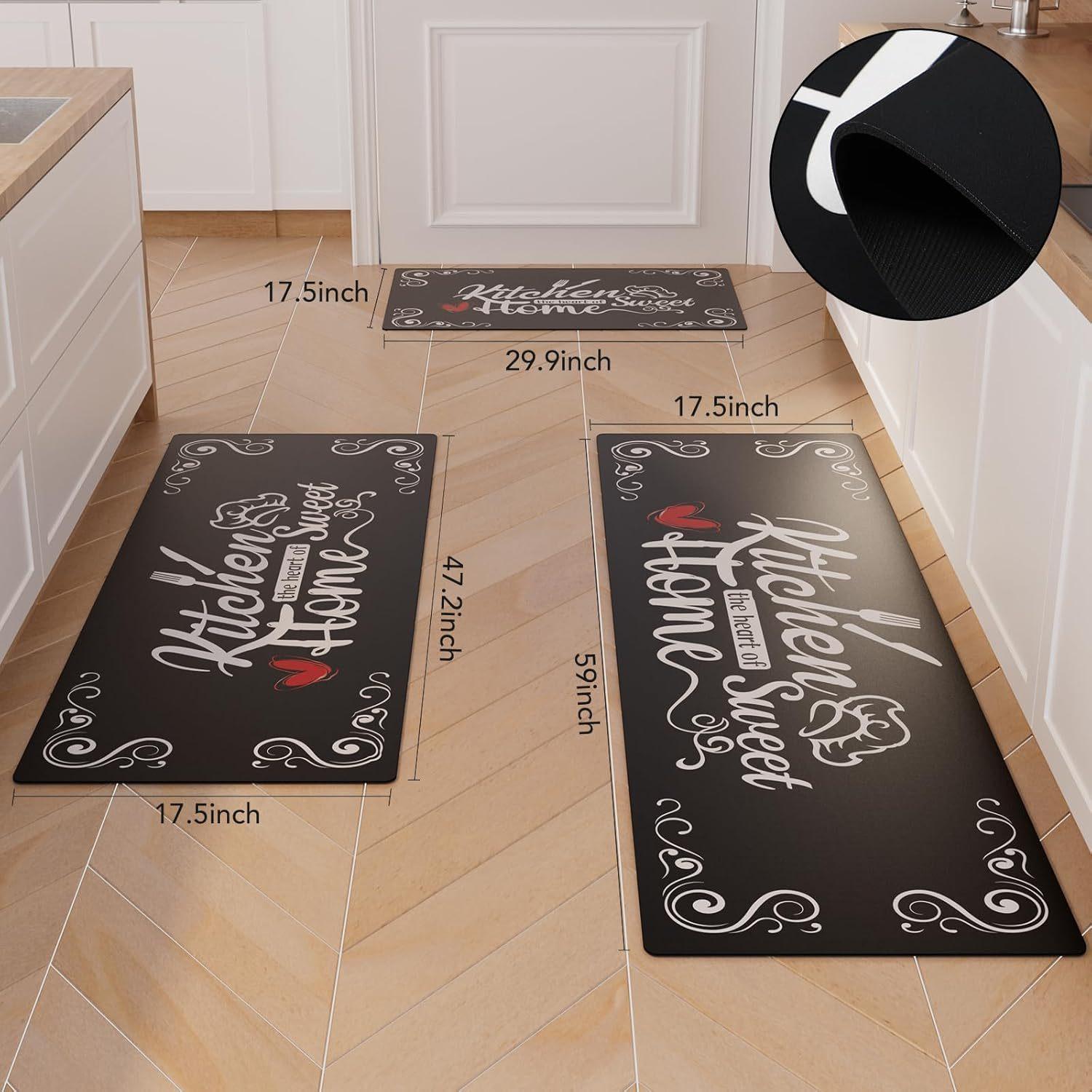 Kitchen Mat Three Piece Set Entrance Door Floor Mat Decorative Floor Mat Wear-resistant Dirt Resistant Easy To Maintain 40*60cm