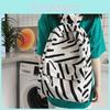 Simple Zebra Stripes Nylon Backpack For College And Daily Use With Zipper Closure