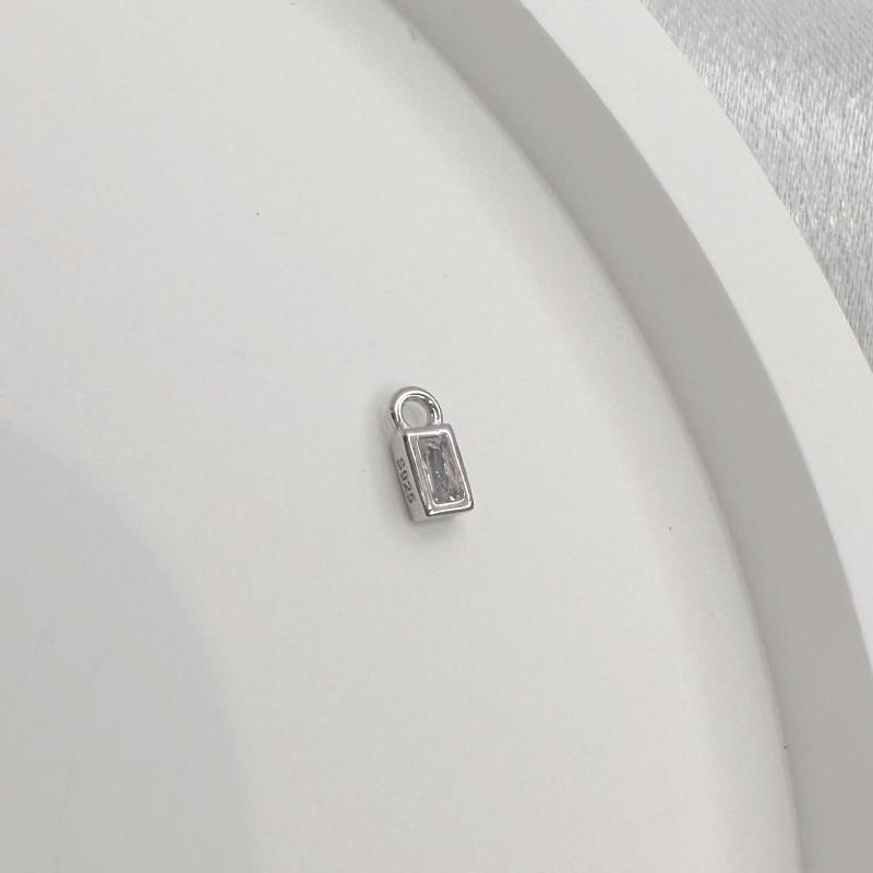 S925 Silver Mini Water Droplet Heart Round Pendant Charms Zircon Pendant Accessories for Necklace Jewelry Making SD12