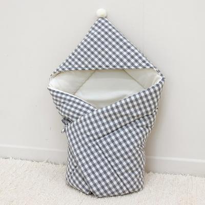 Bami Blanc Check Fondant Nouveau-né Enveloppement extérieur Pur Coton Toutes saisons, produits coréens pour bébé