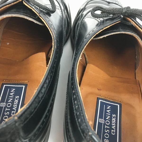 80er-90er Vintage BOSTONIAN Vollleder Wingtip Full Brogue Schwarz Größe 8.5D 26.0-26.5 Herren(GEBRAUCHT)