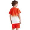 Boys Letter Print Gradient Sports Set Quick Drying Short Sleeve T-Shirt Drawstring Elastic Waist Shorts