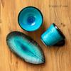 Mino Ware Tokuyama "Turquoise Blue" Rice Bowl Large 11cm Diameter 6cm Height Japanese Tableware