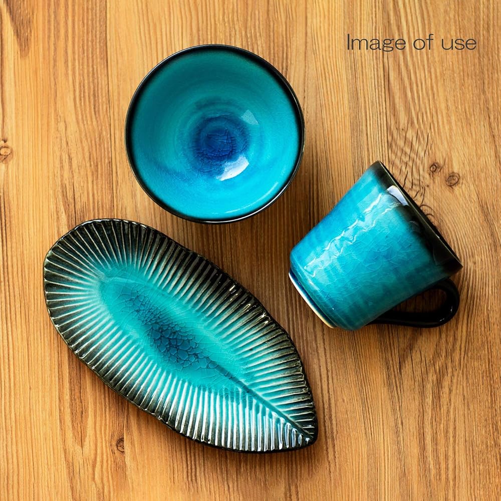 Mino Ware Tokuyama "Turquoise Blue" Rice Bowl Large 11cm Diameter 6cm Height Japanese Tableware