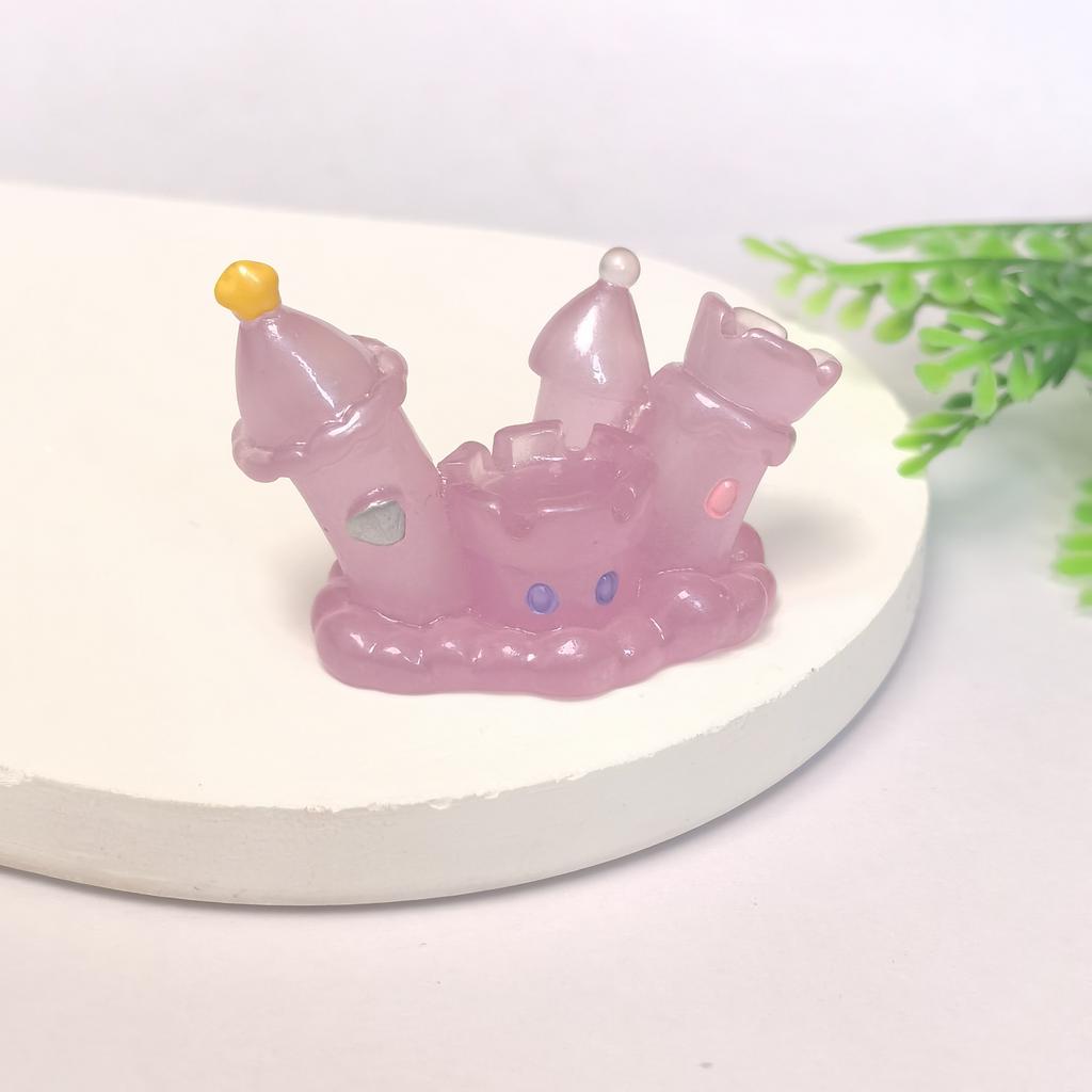 Resin Luminous Castle 4 Styles Colorful 3D Castles Minaitures for Scrapbook DIY Accessories Home Decor Dollhouse Accessories
