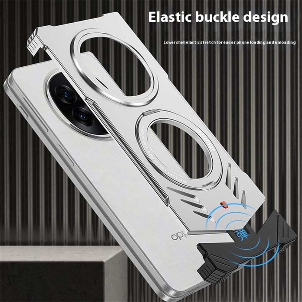 DYONG Για Oppo Find N5 5G Μεταλλική Θήκη Χωρίς Πλαίσιο Κοίλη Απαγωγή Θερμότητας Κάλυμμα Τηλεφώνου με Στήριγμα