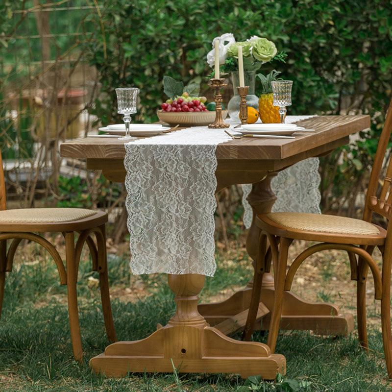 Elegantní krajkový běhoun na stůl Francouzský romantický výřez Atmosféra Prostírání Vhodné pro domácí dekor jídelny Obývací pokoj Svatba Večírek Sváteční dekorace