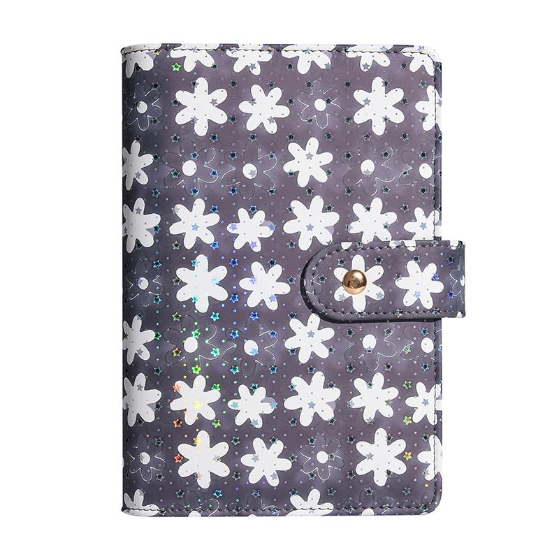 A6 Snowflake Button PU Leather DIY Binder Notebook Only Cover Diary Books Schedule Covers School Stationery