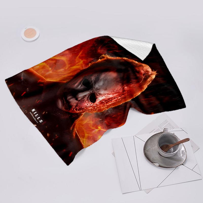 proof beach towel with The Revenge of Michael Myers pattern - soft,absorbent,quick-drying,machine washable - perfect for swimming,camping,bathing