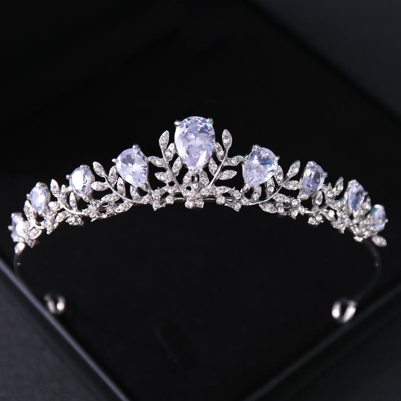 

Серебряный Цвет Кристалл Свадебные Диадемы и Короны Горный Хрусталь Выпускного Вечера Принцесса Корона Тиара Для Женщин Свадебные Аксессуары Для Волос Ювелирные Изделия