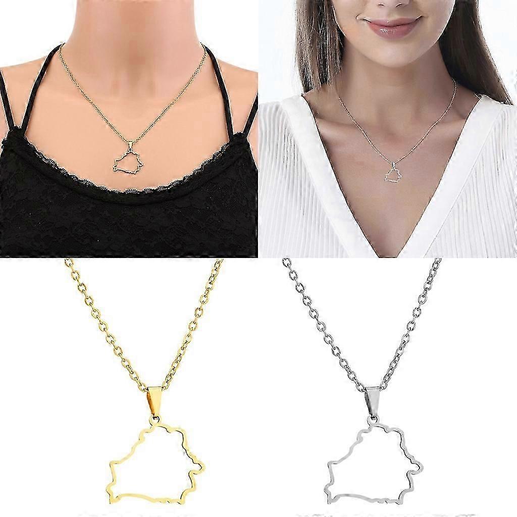 Belorussia Map Necklace Stainless Steel Belorussia Map Party Jewelry Gifts