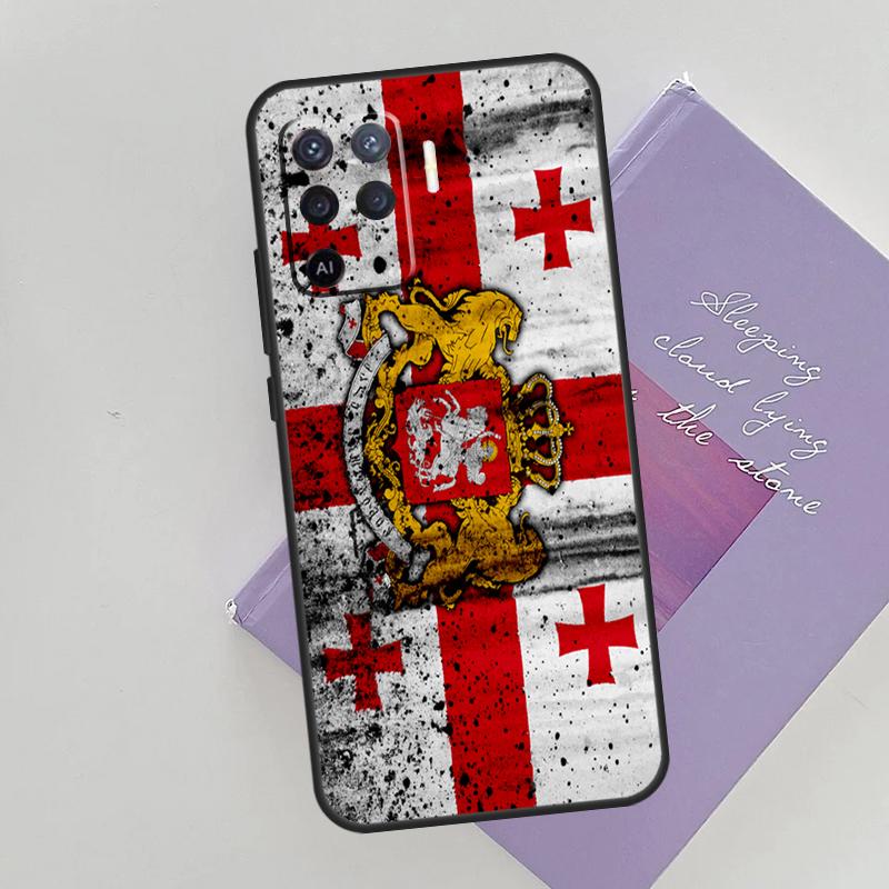 Georgia Flag Case For Oppo A15 A16 A17 A52 A72 A76 A96 A74 A94 A53 A54S A57S A58 A78 A98 A77 Phone Cover