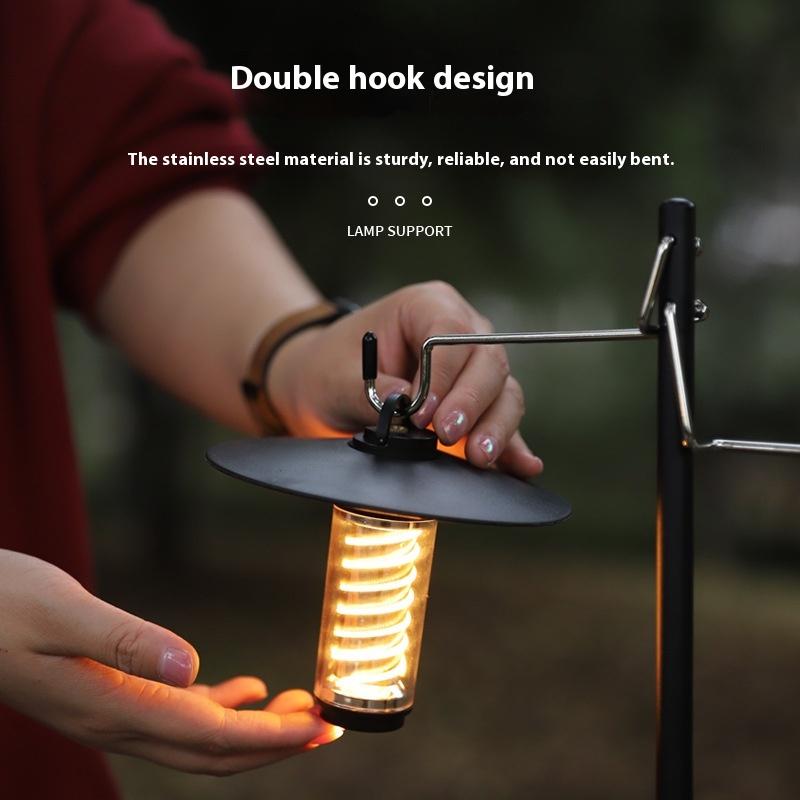 1Set Camping Lantern Stand Detachable Aluminium Alloy Light Hangers Lighting Lantern Holder Outdoor Hiking Fishing Equipment