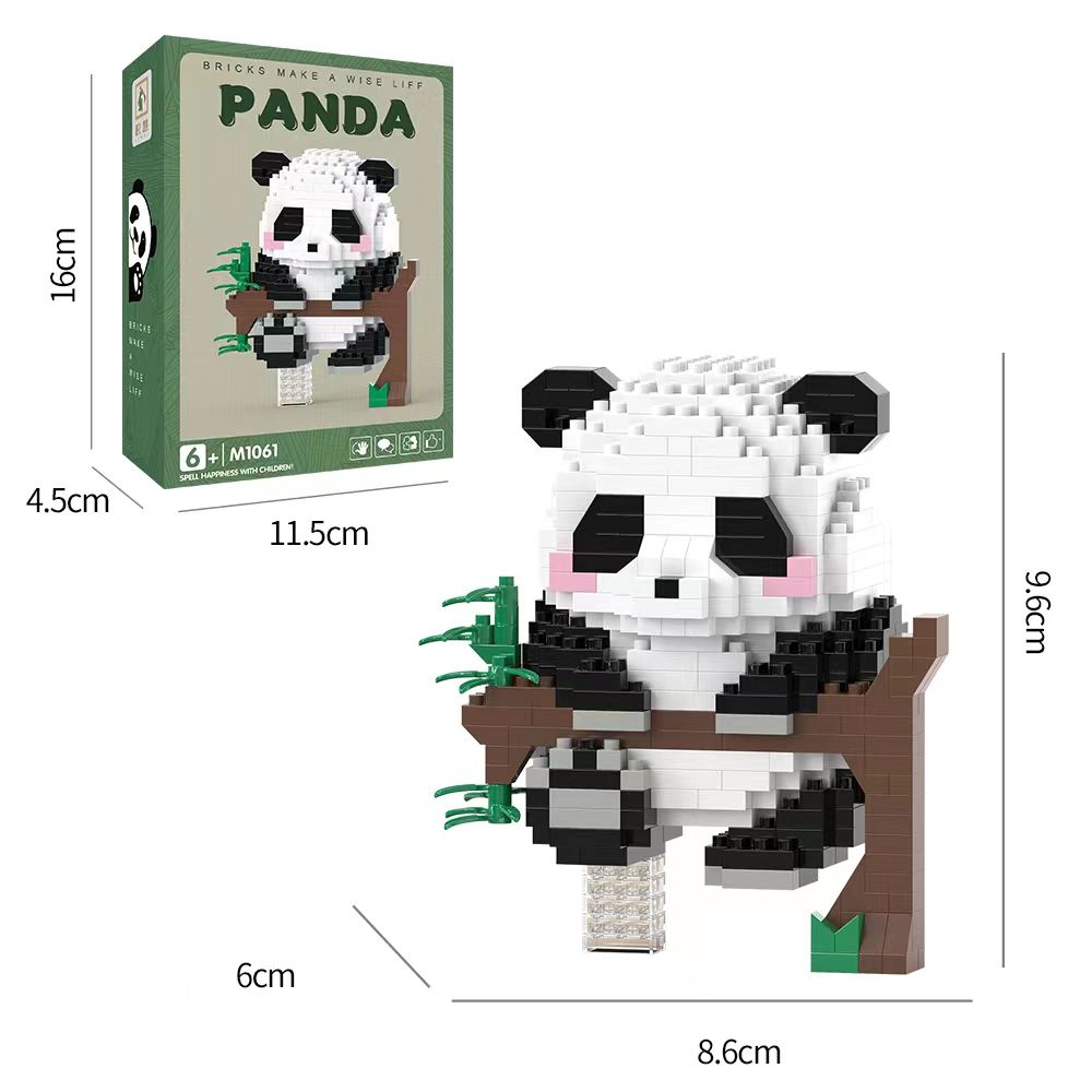 Panda Lovers Creative Micro Building Blocks 3D Mini Model Kit Moc Diy Gift Christmas Decor Children Toys