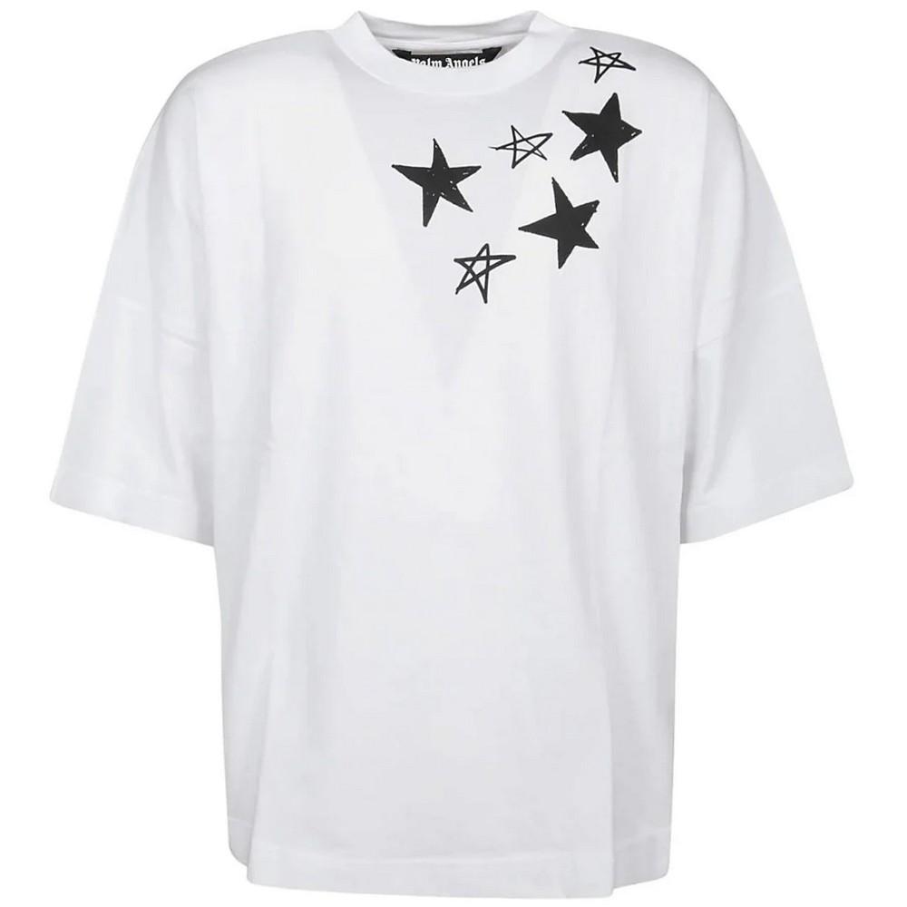 Palm Angels Mens Shooting Star Logo Oversized T-Shirt