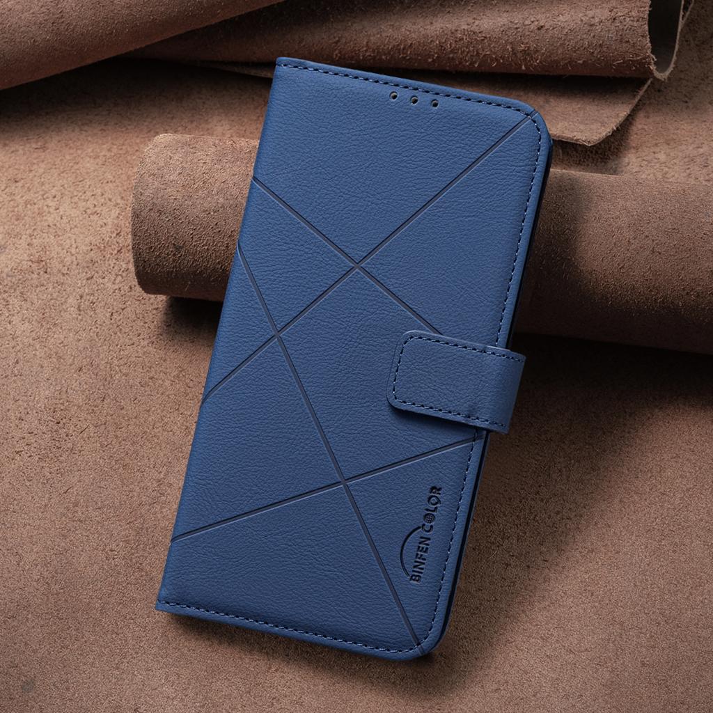 Skórzane etui portfelowe z klapką na iPhone 16 Pro Max 15 Plus 14 13 12 11 16E, wytłaczane linie, etui książkowe, przegródki na karty, torba książkowa, etui biznesowe