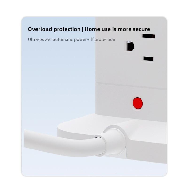 Household USB Charging Vertical Socket Multi Port Main Control Switch Type-C Tower Office Overload Power Strip