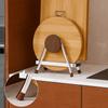 Useful Stainless Steel Cutting Board Holder Rustproof Space Saving Chopping Board Organizer Thickening Pan Cover Shelf