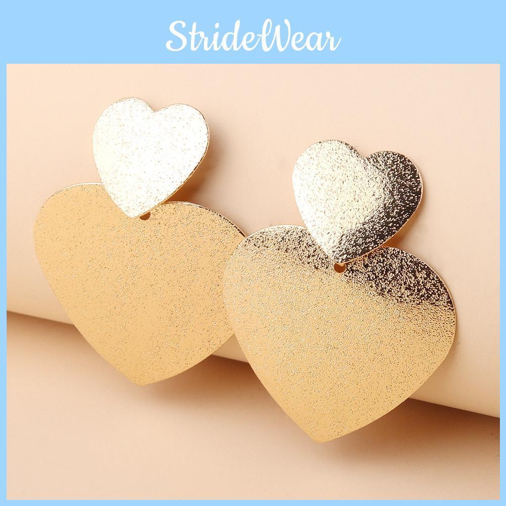 Earrings Metal Heartshaped For Women Fashion Geometric Design Gift Wedding