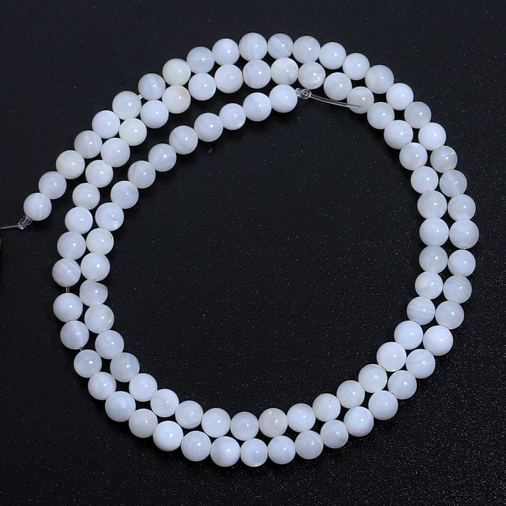 1 String 4mm Natural Shell Round Beads Colorful Loose Spacer Ball Beads For DIY Exquisite Bracelet Necklace Jewelry Supplies