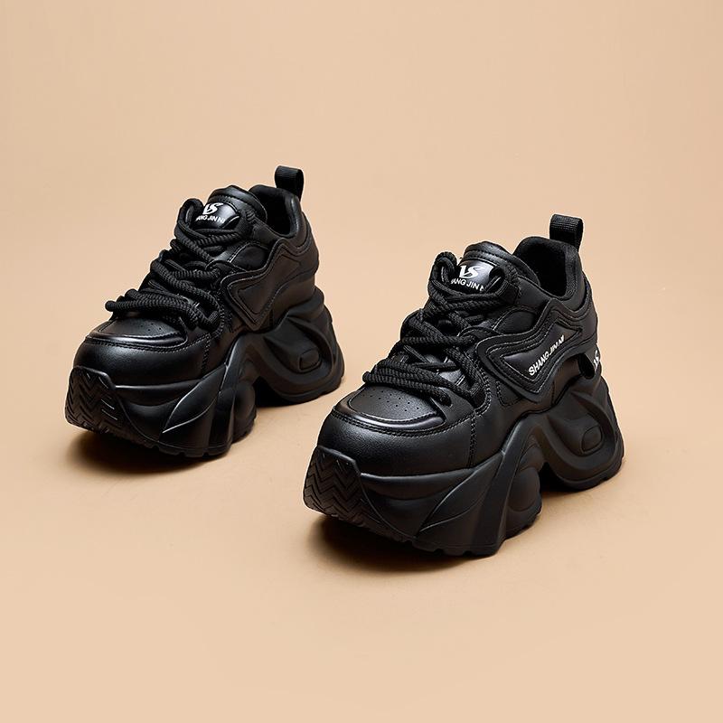

Showing small feet and increasing height, dad shoes for women s 2025 autumn and winter new thick-soled casual versatile European sports women s shoes 39 чёрный