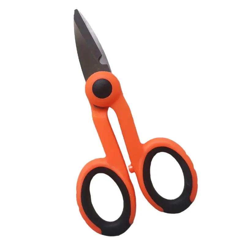 New High Carbon Steel Scissors Household Shears Tools Electrician Scissors Stripping Wire Cut Tools for Fabrics, Paper and Cable