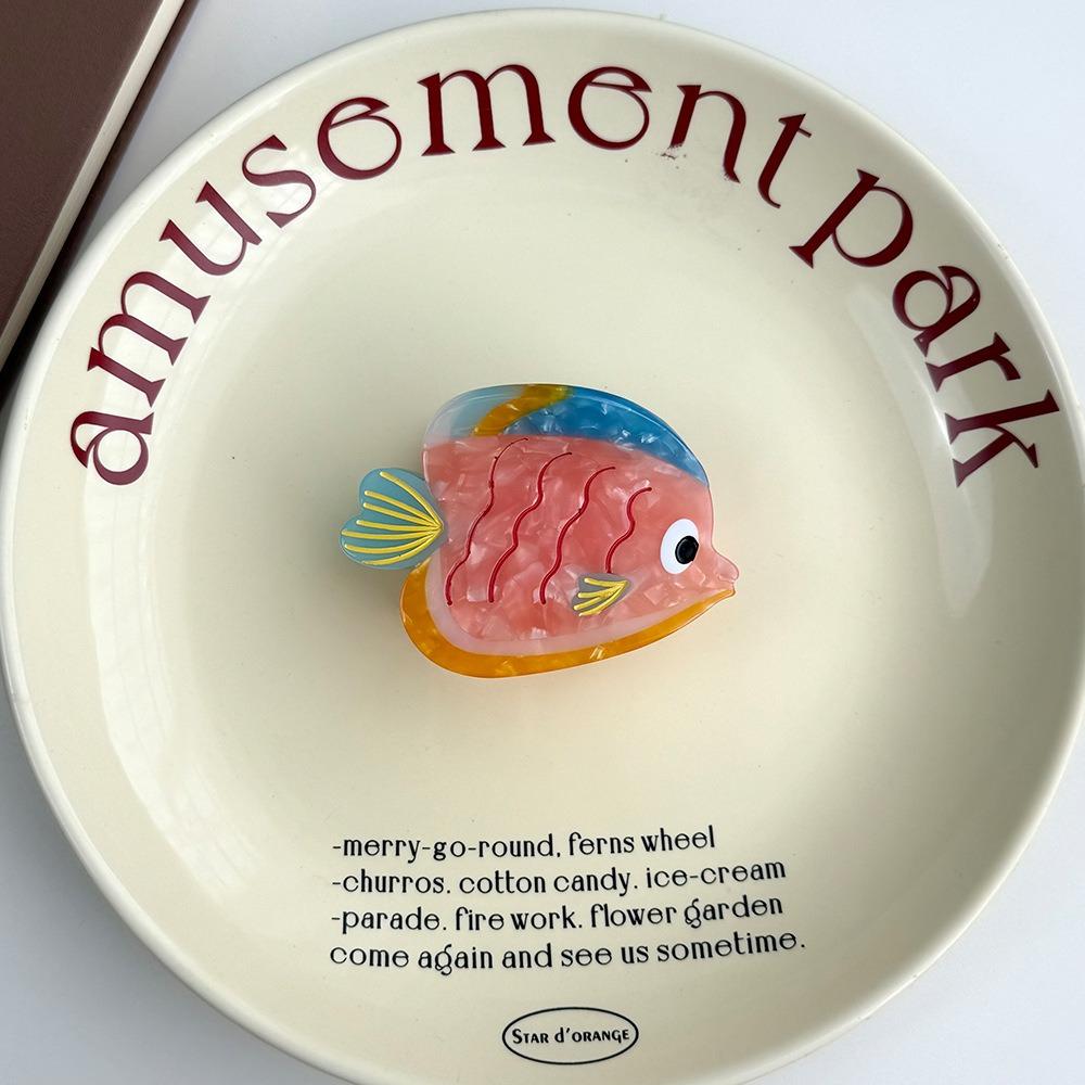 

Acetate Marine Animals Hair Clip Colorful Fish Grab Clip Creative Ocean Fish Hair Claw Travel Style 1