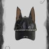 Fashion Punk Doberman Dog Ears Baseball Caps Adjustable PU Leather Rivet Hats y2k Spice Girl Sunshade Hip Hop Hats For Man Women