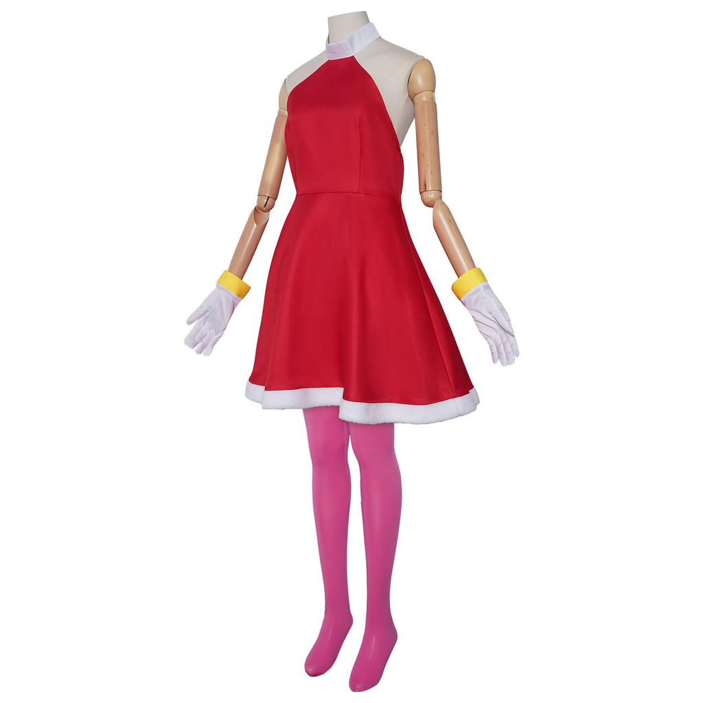 Cosplay Amy Rose Anime Stage Performance Costume Halloween Womens Dress