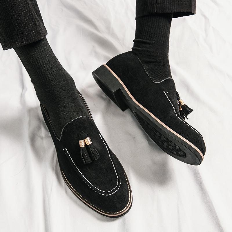 Men's Summer Slip-On Suede Tassel Loafers - British Style Youthful Casual Shoes