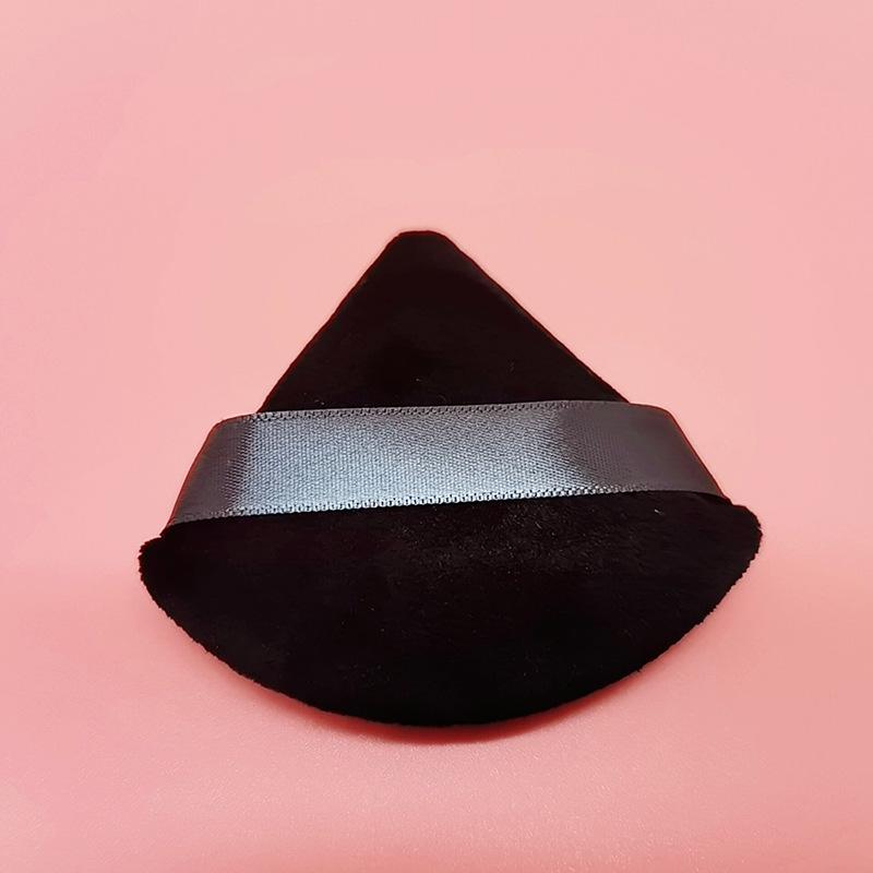 Velvet Black Fan-Shaped Triangle Makeup Sponge for Powder and Air Cushion