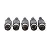 5pcs/lot DIN Male Plug Cable Connector 5 Pin with Plastic Handle Black Color Wholesale