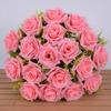 18 Heads Real Happy Flower 9 Colors Mini Natural Simulated Rose Photography Photo Gift Valentine's Day Flowers Home Decorative