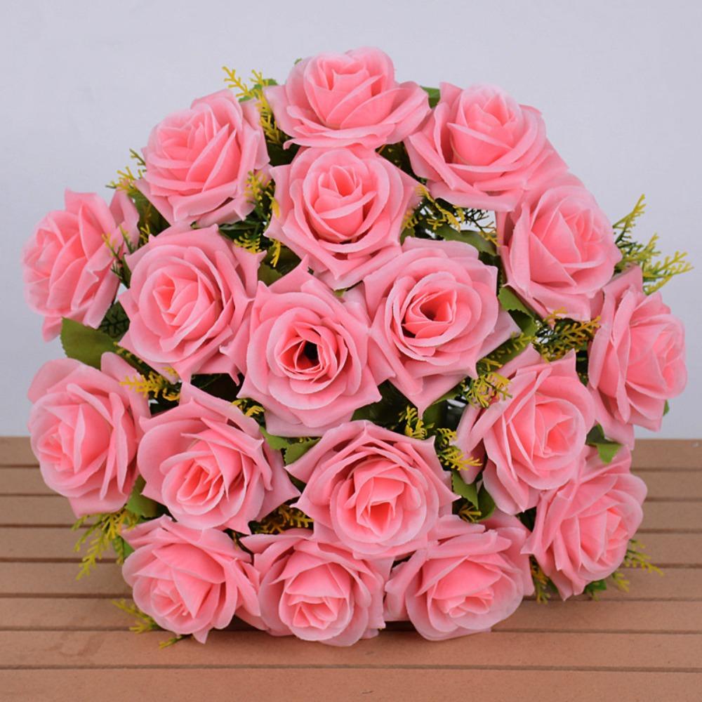 18 Heads Real Happy Flower 9 Colors Mini Natural Simulated Rose Photography Photo Gift Valentine's Day Flowers Home Decorative